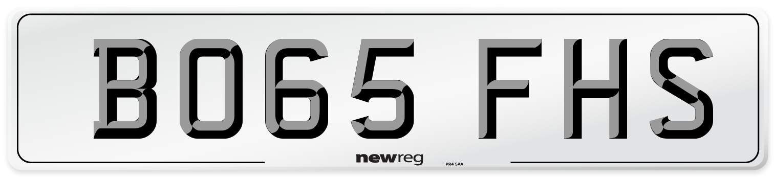 BO65 FHS Number Plate from New Reg